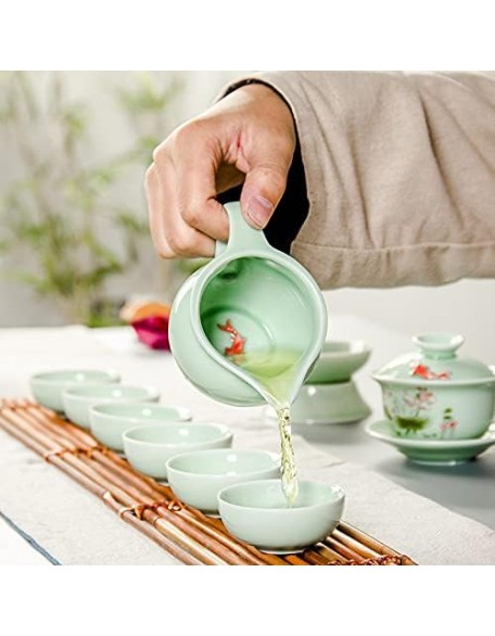 Tea Set with 6 Cup 1 Tea Pot Chinese Style Tea Cup Teapot Set Garden Cup Teapot Set Household Teaware Set (Color : B)