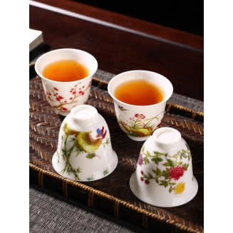 50ml Jingdezhen Ceramic Tea Cup Handmade Kung Fu Tea Set Enamel Color Tea Cup